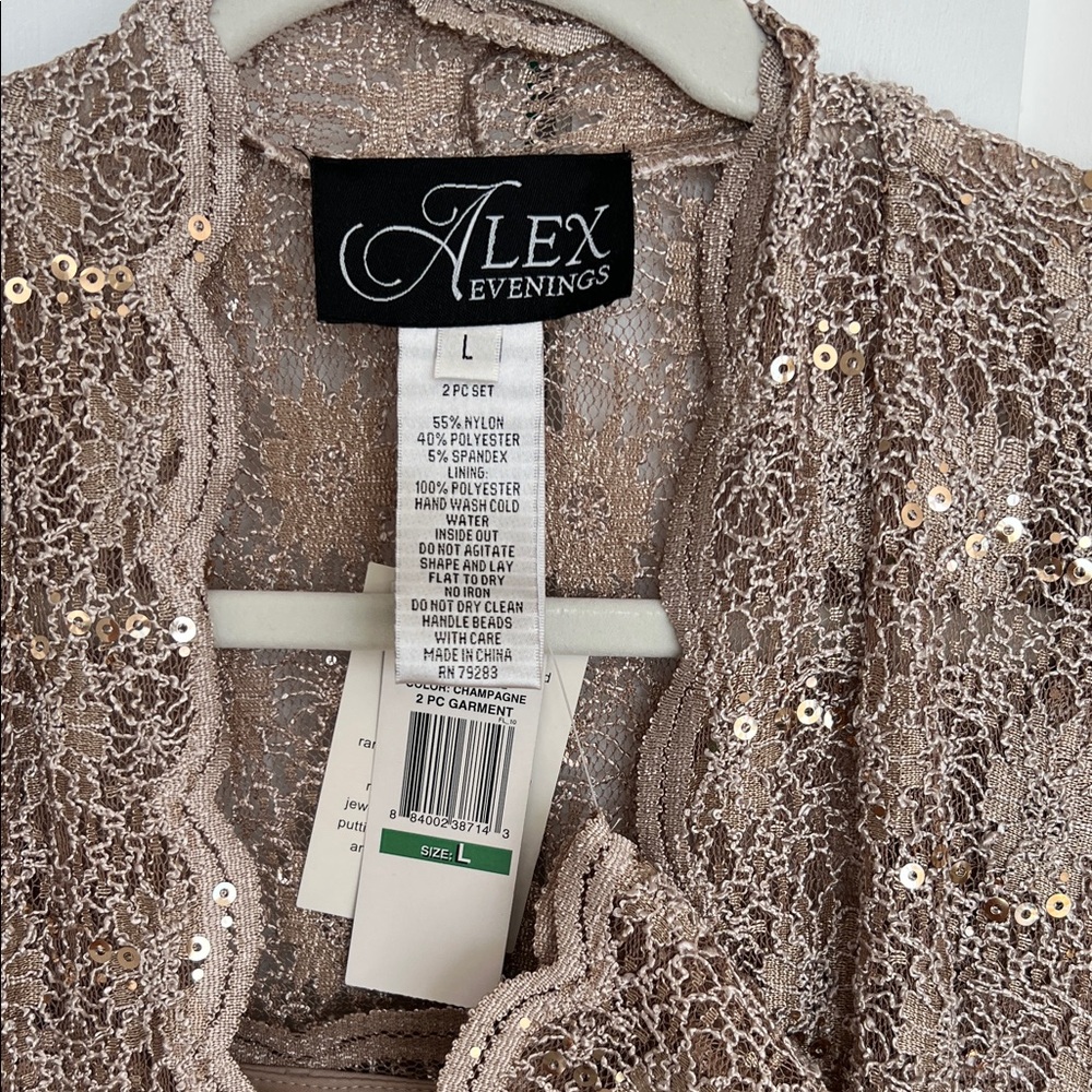 Alex Evenings Women's Sequin Lace sweater set